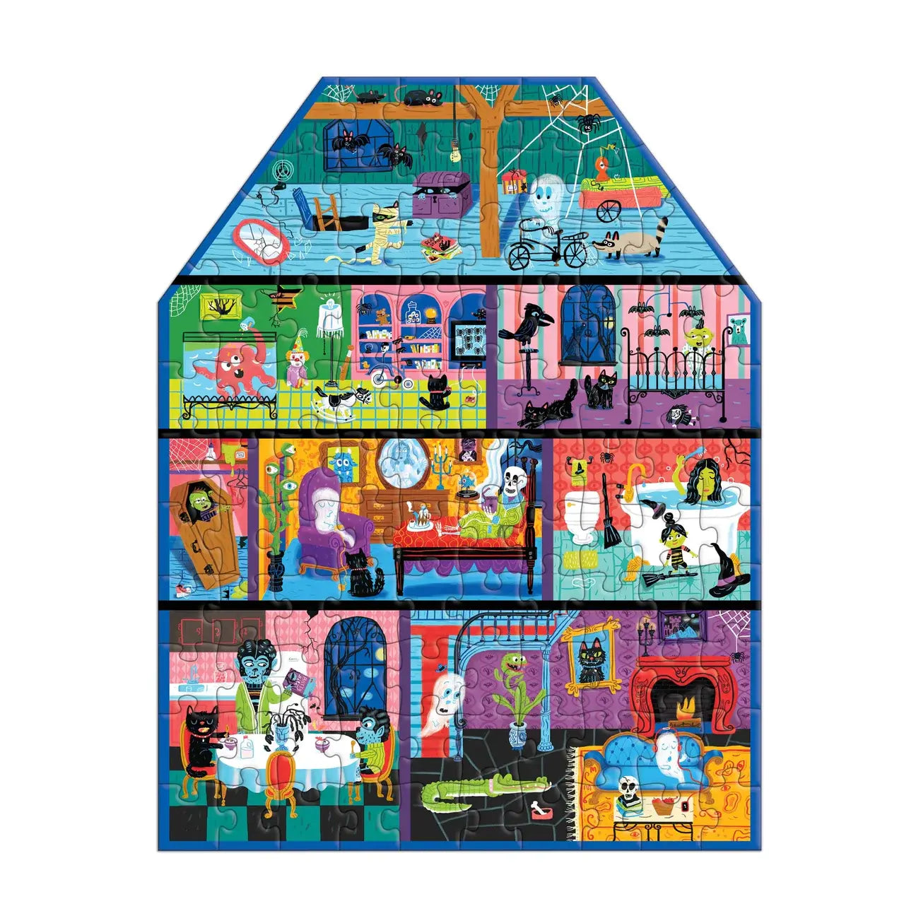 puzzle - 100-piece - spooky house-shaped by chronicle books