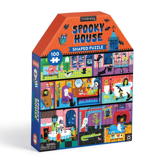 puzzle - 100-piece - spooky house-shaped by chronicle books