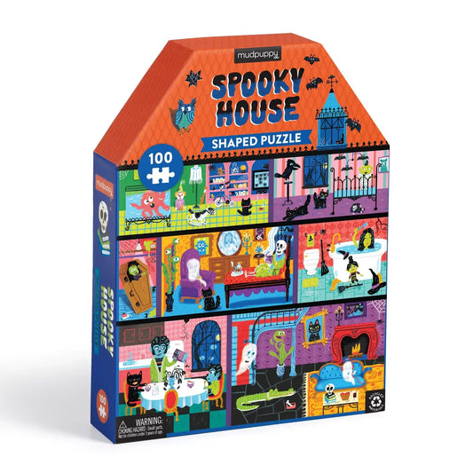 puzzle - 100-piece - spooky house-shaped by chronicle books