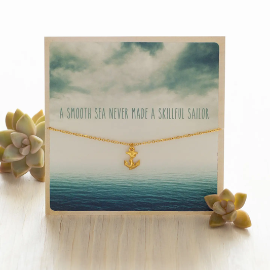 Necklace | Carded Gift | 18" Gold Plate | Anchor