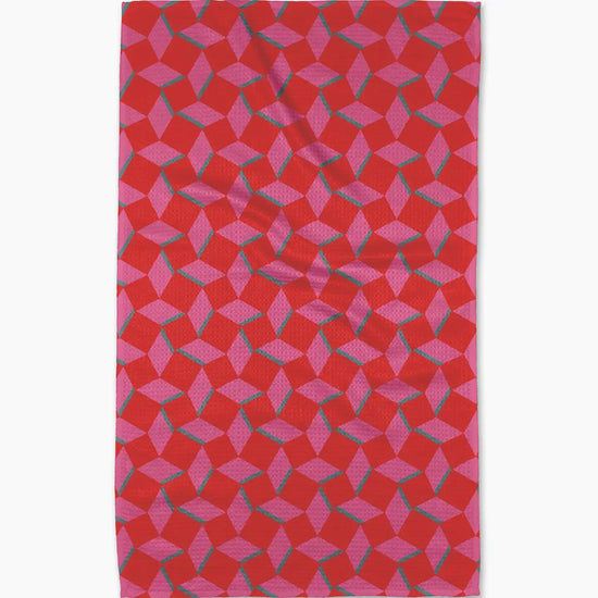 tea towel - microfiber - circus stand pink/red by geometry house