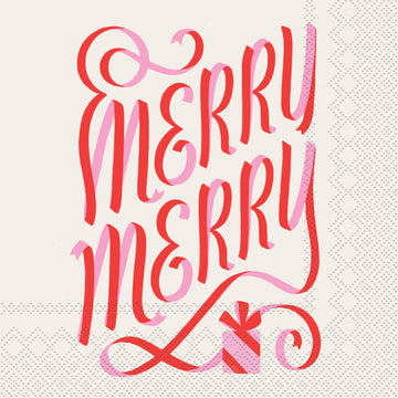 napkins - holiday cocktail - merry merry by boston international