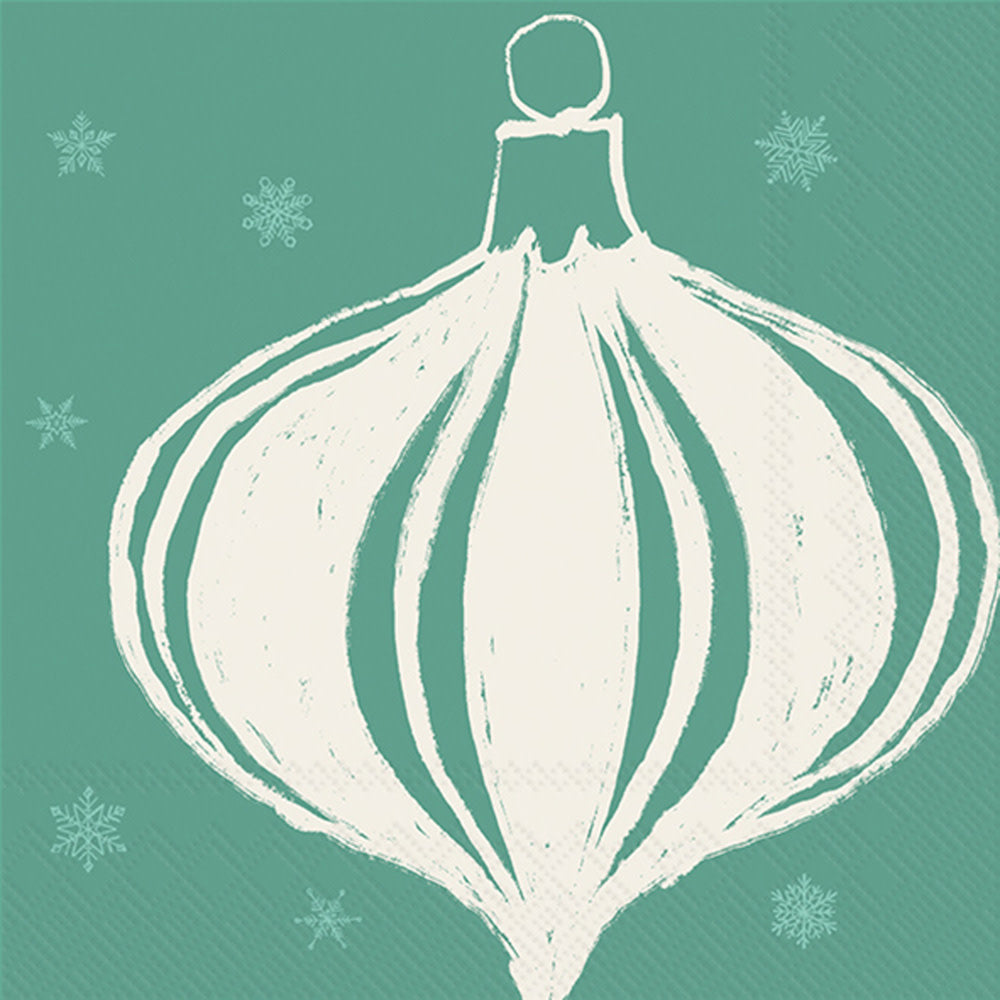 napkins - holiday cocktail - teal stripe ornament by boston international