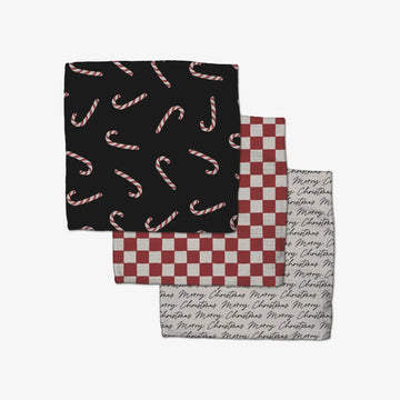 microfiber dishcloth set - holiday - candy cane classic by geometry house