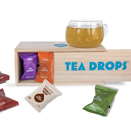 tea drops - medium wood box - discovery sampler by tea drops