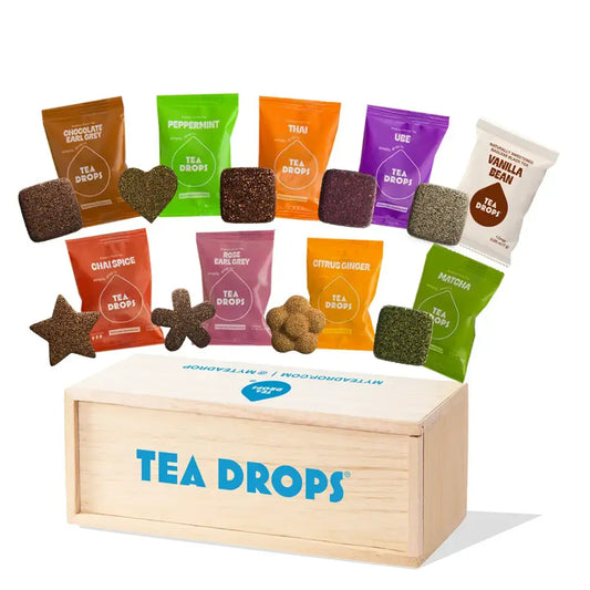 tea drops - medium wood box - discovery sampler by tea drops