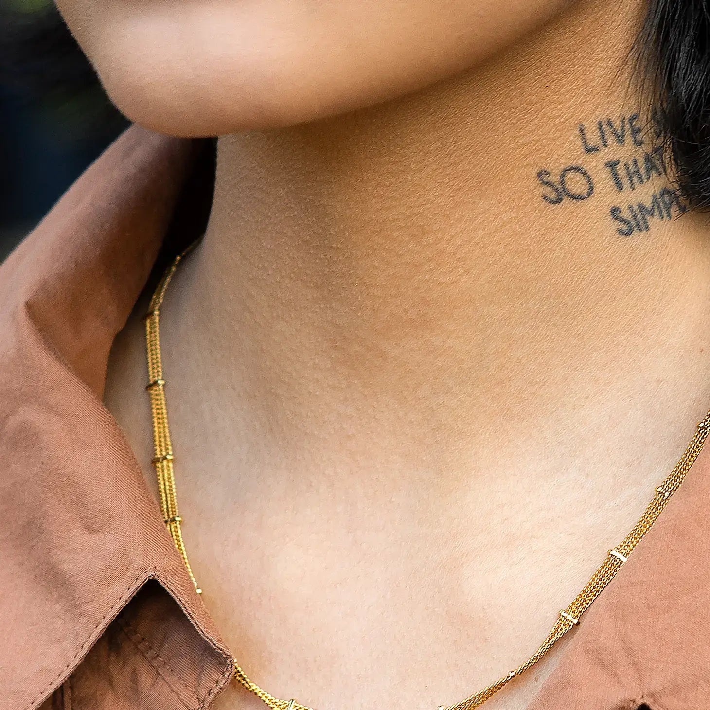 necklace - 24kgp - clayton satellite chain by peter and june