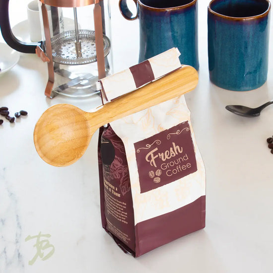 coffee scoop - built-in bag clip by totally bamboo