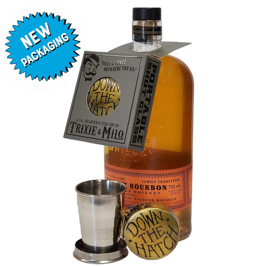 shot glass - collapsible - "down the hatch" by lucky jack