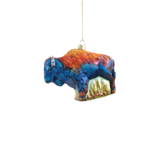 ornament - 3d glass - colorful thunder bison by one hundred 80 degrees