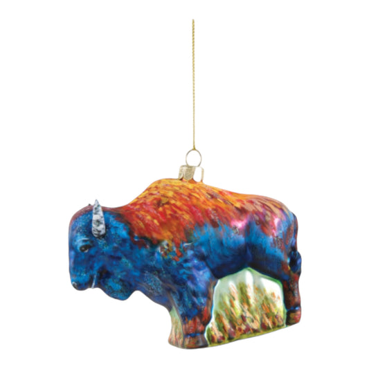 ornament - 3d glass - colorful thunder bison by one hundred 80 degrees
