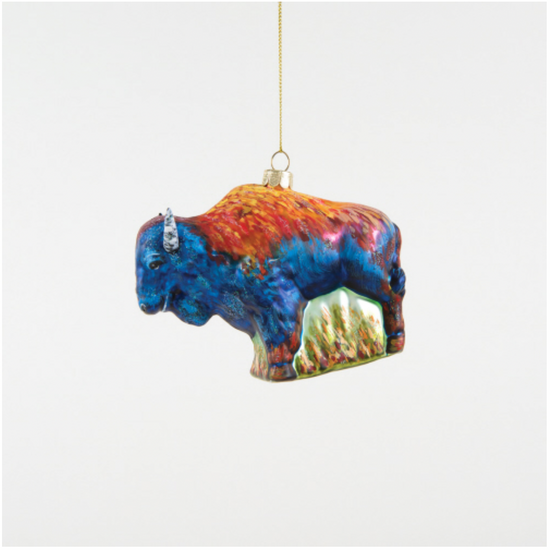 ornament - 3d glass - colorful thunder bison by one hundred 80 degrees