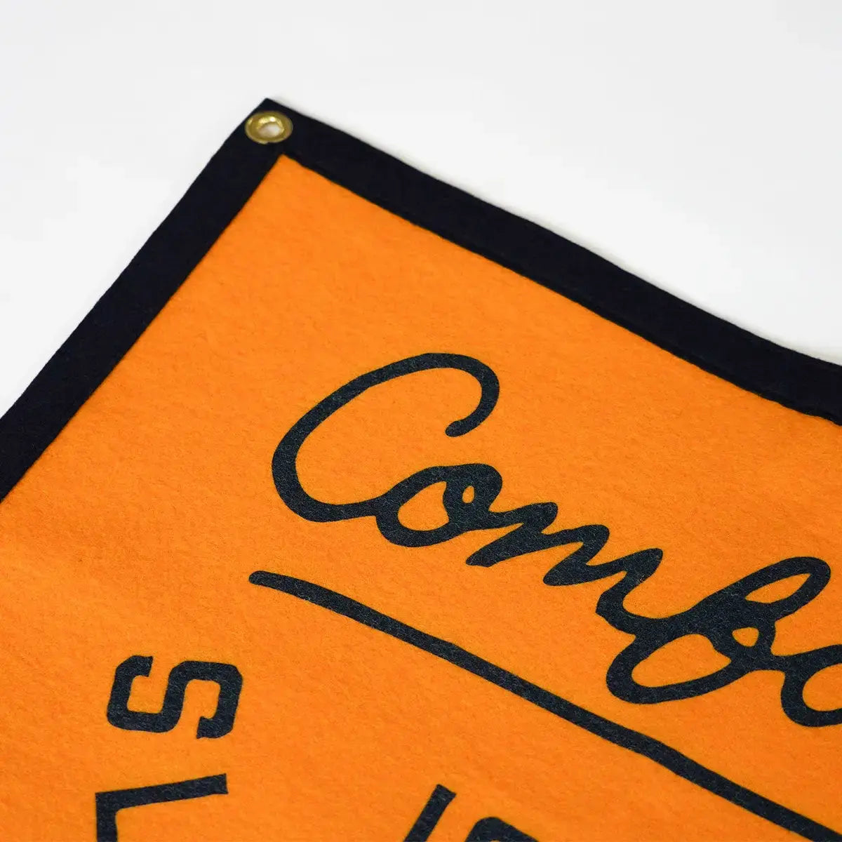 banner - camp flag - comfort is a slow death by oxford pennant