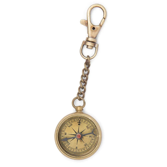 compass key chain - antiqued brass by ten thousand villages