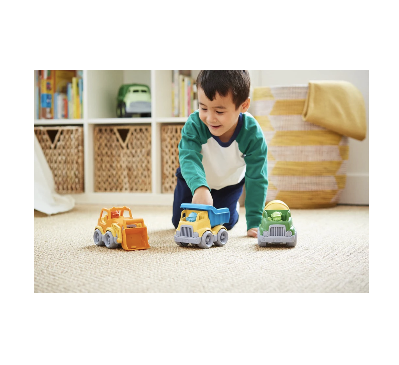 toy - construction truck set - 3-pack by green toys
