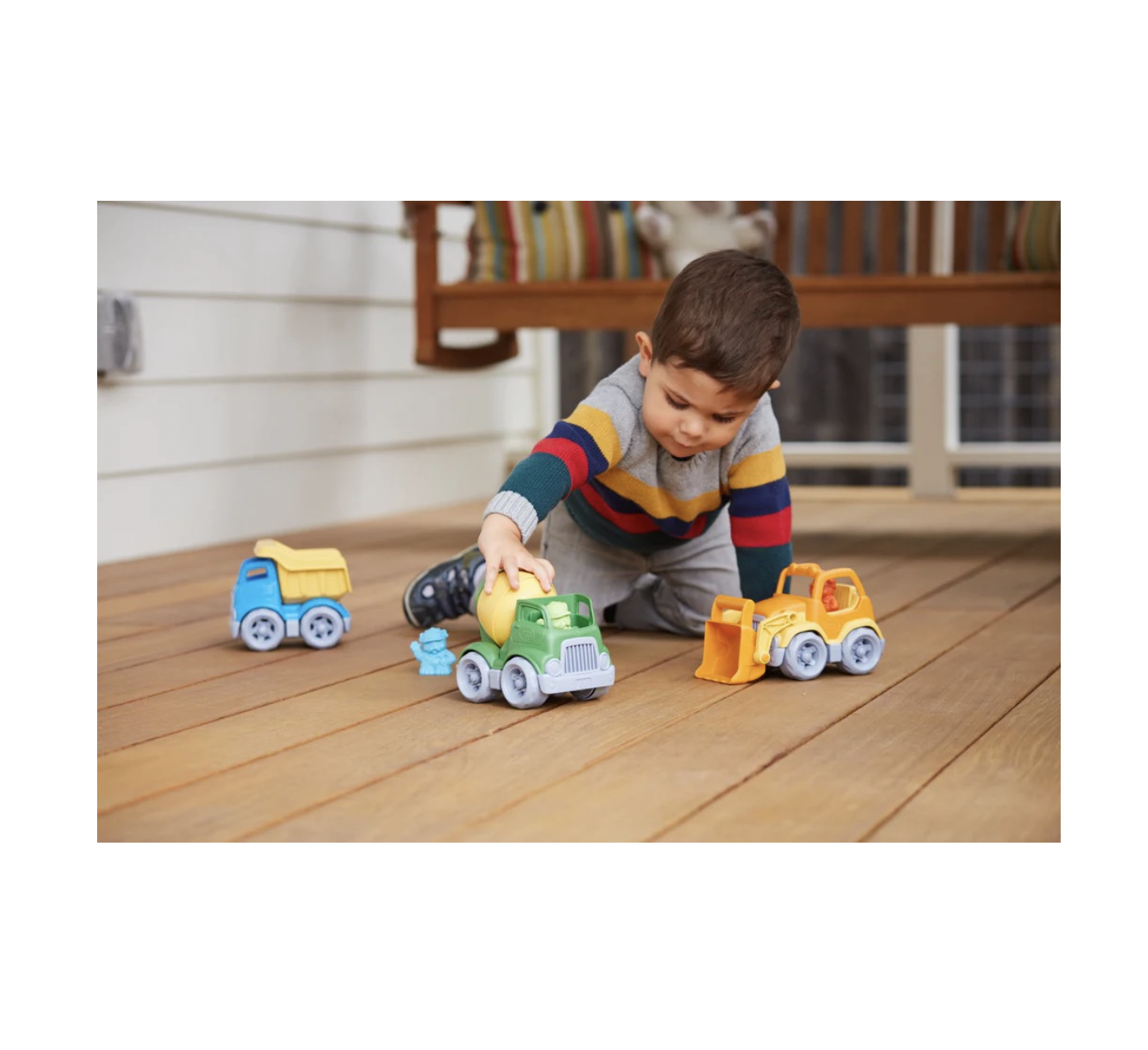 toy - construction truck set - 3-pack by green toys