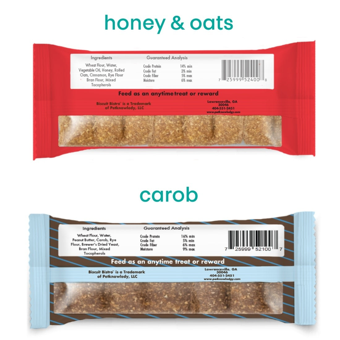 dog treats - cookie bars - asstd 4-pack by spunky pup bakery