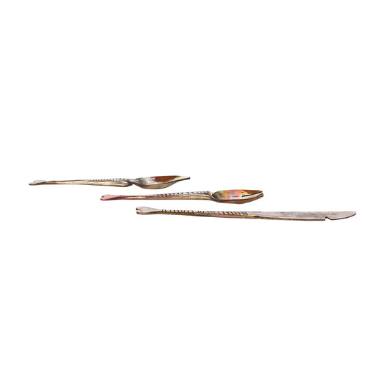flatware set - hand-forged copper - fish tail silhouette by creative co-op