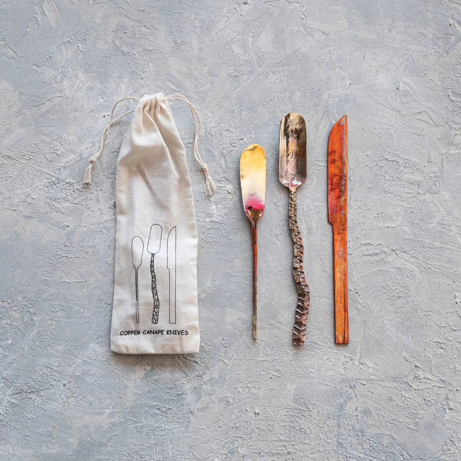 canape knives - hand-forged copper by creative co-op