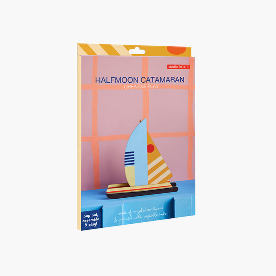 3d sailboat puzzle - halfmoon catamaran by studio roof