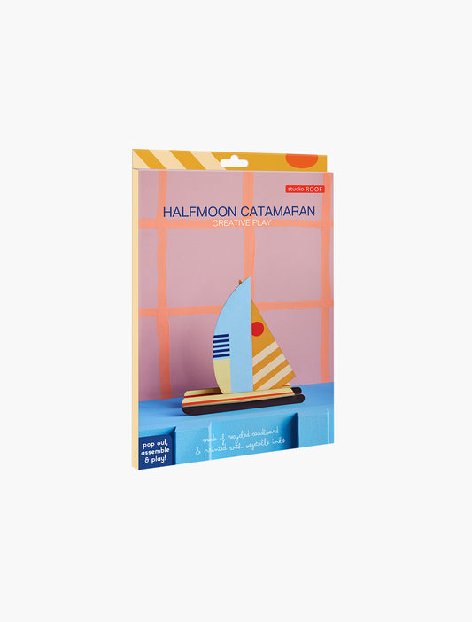 3d sailboat puzzle - halfmoon catamaran by studio roof