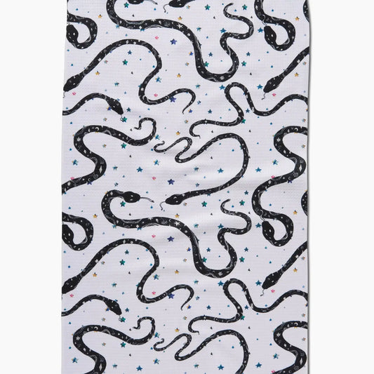 tea towel - microfiber - cosmic snakes by geometry house