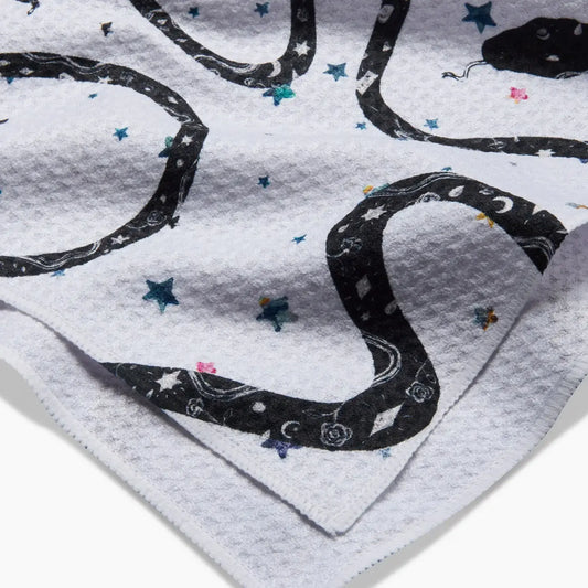tea towel - microfiber - cosmic snakes by geometry house
