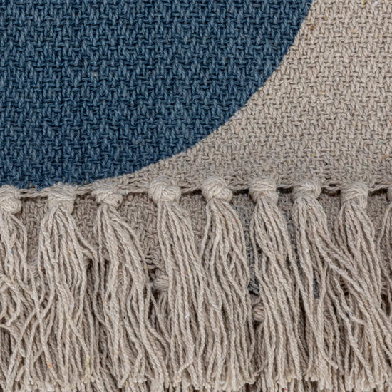 throw blanket - recycled cotton blend - abstract blue by bloomingville