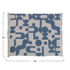 throw blanket - recycled cotton blend - abstract blue by bloomingville