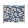 throw blanket - recycled cotton blend - abstract blue by bloomingville