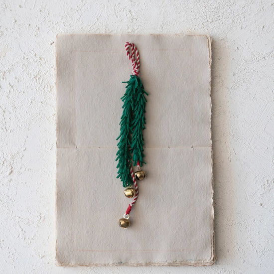 door hanger - felt thin leaves + jingle bells by creative co-op