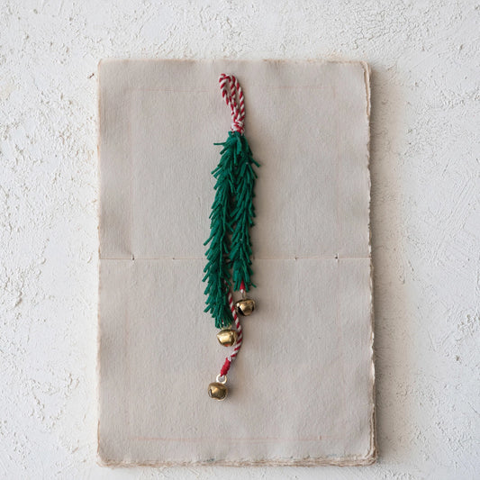 door hanger - felt thin leaves + jingle bells by creative co-op