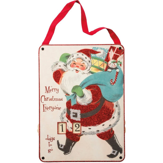 hanging board - countdown wheel - merry christmas everyone by primitives by kathy
