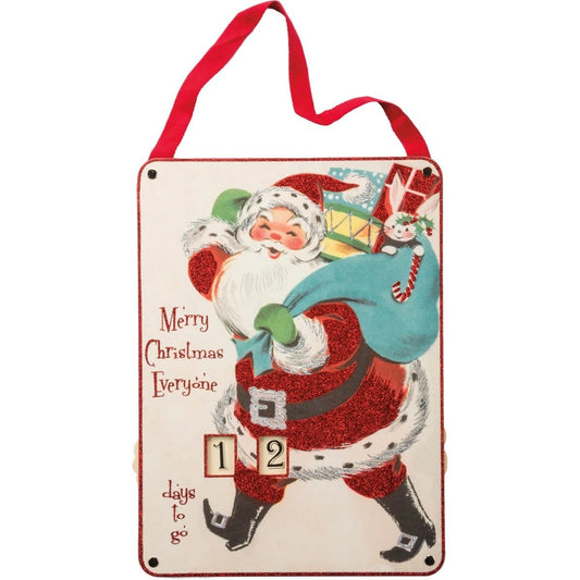 hanging board - countdown wheel - merry christmas everyone by primitives by kathy