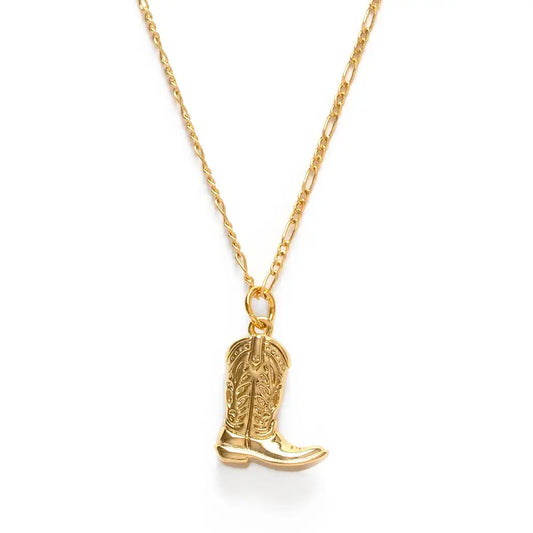 necklace - cowboy boot charm - 20" chain - 14kgp by amano studio