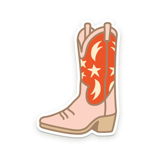 sticker - vinyl - cowboy boot by ruff house print shop