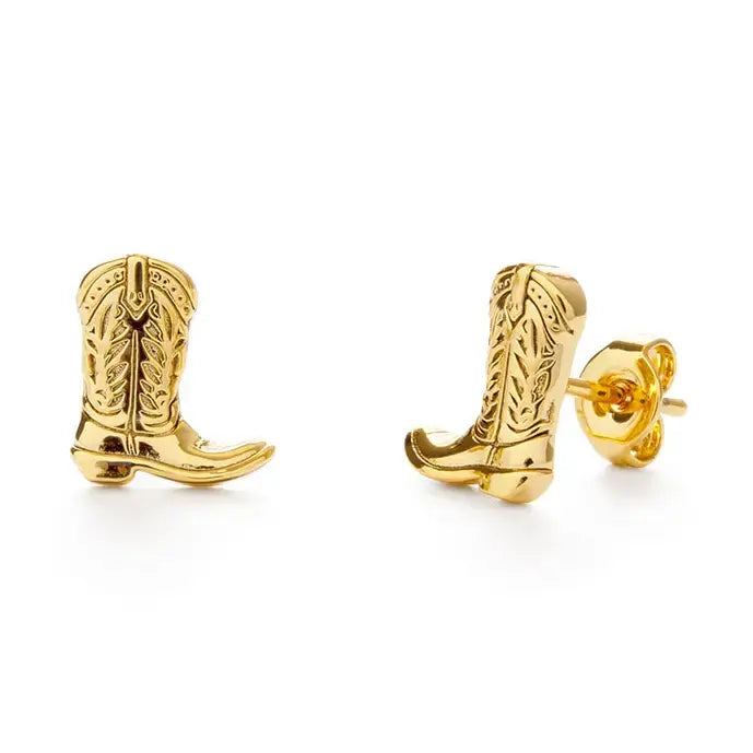 earrings - stud - cowboy boot - 14kgp by amano studio