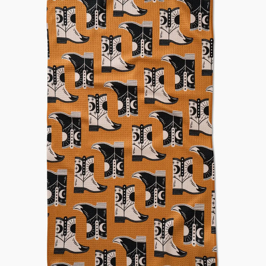 tea towel - microfiber - cowboy boots by geometry house