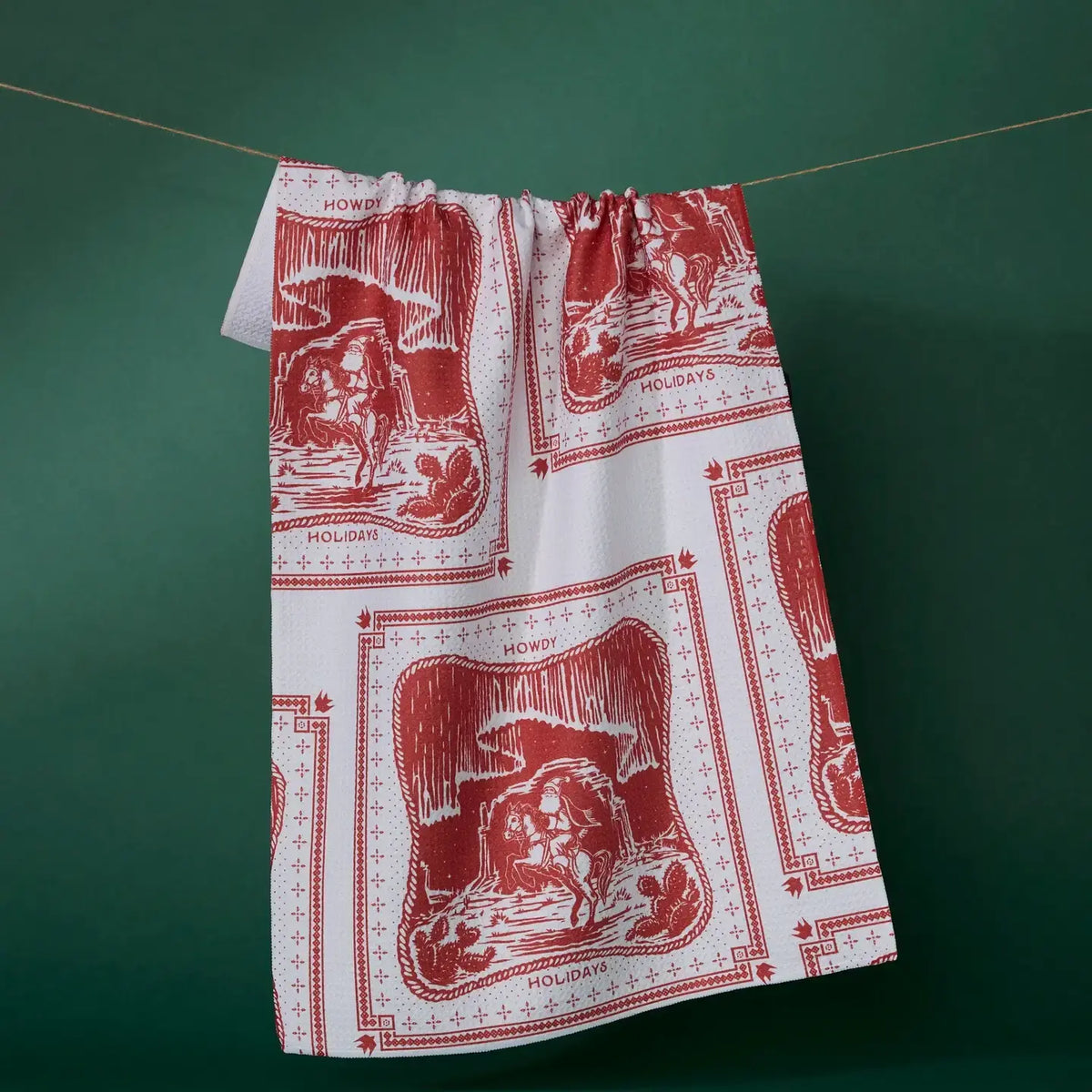 tea towel - microfiber holiday - cowboy christmas by geometry house