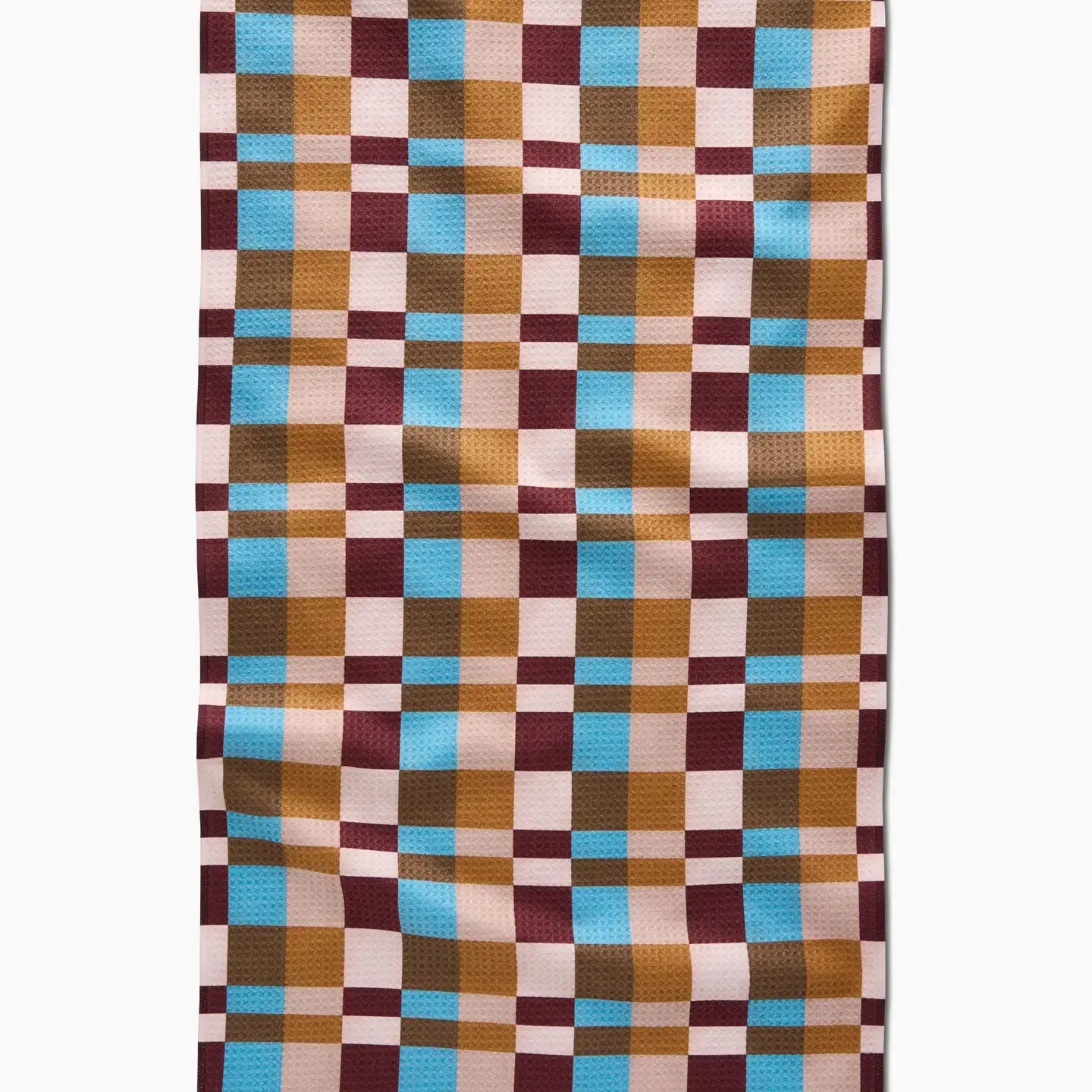 tea towel - microfiber - cozy day checkers by geometry house