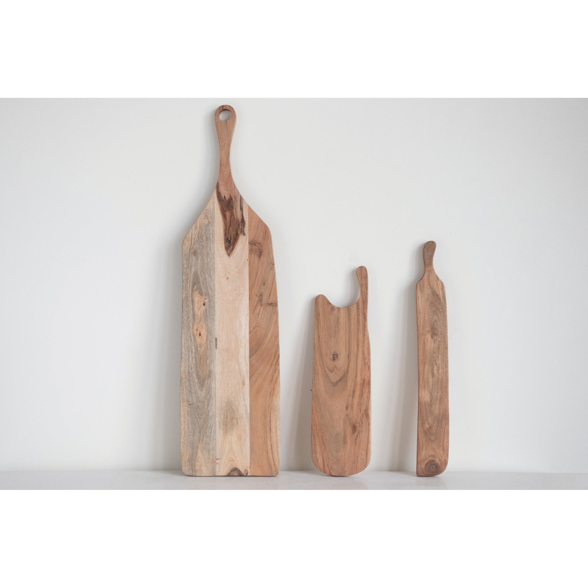 cheese board w/handle - acacia wood by creative co-op
