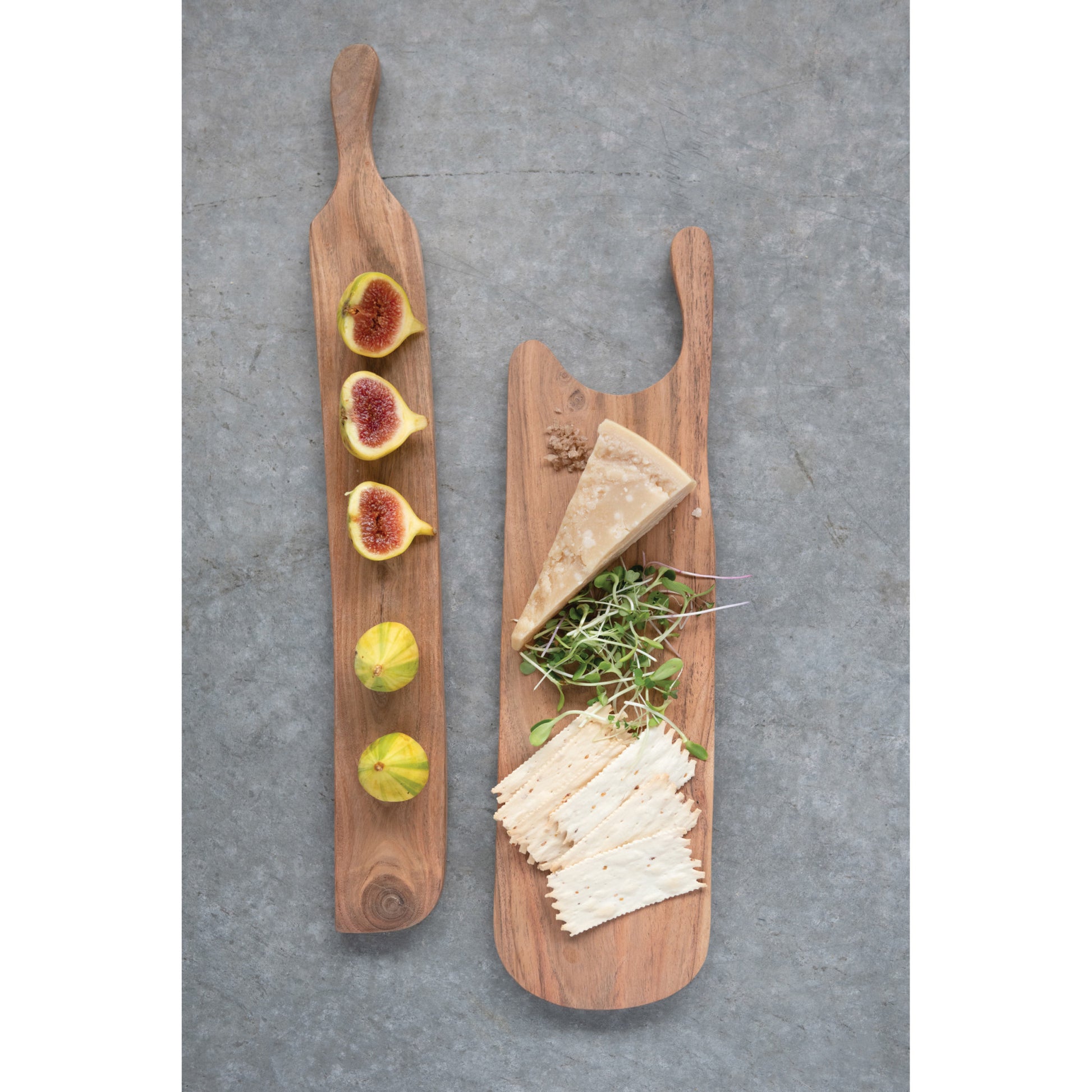 cheese board w/handle - acacia wood by creative co-op