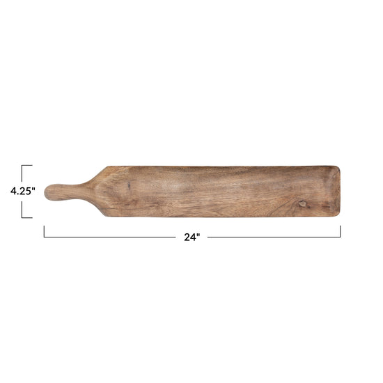serving board with handle - mango wood by creative co-op