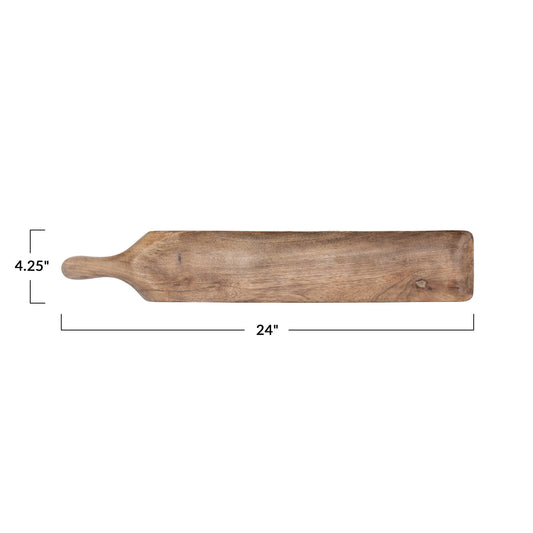 serving board with handle - mango wood by creative co-op