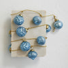 garland - recycled glass ornament - baby blue + gold cord by creative co-op
