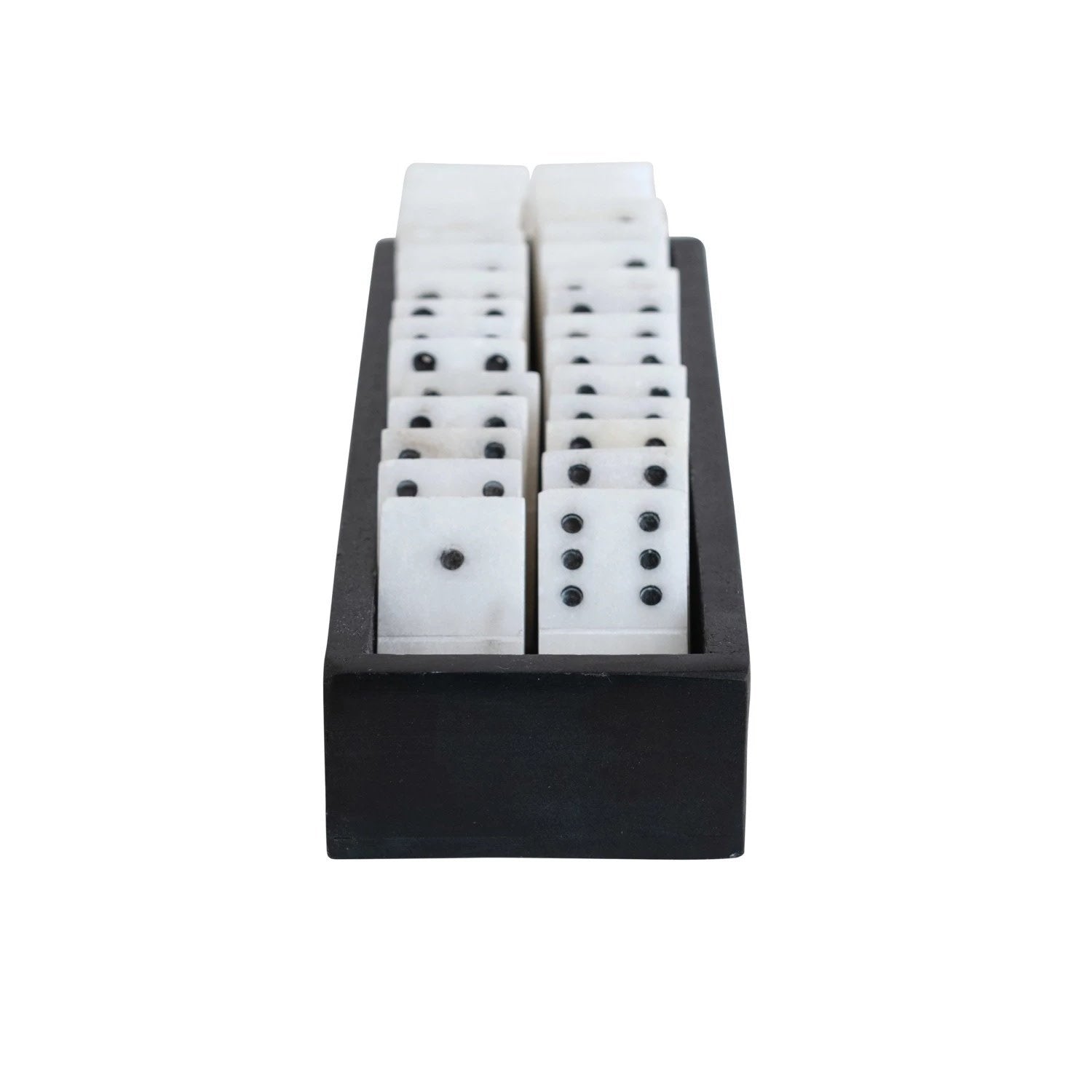 alabaster domino set - soapstone box by creative co-op