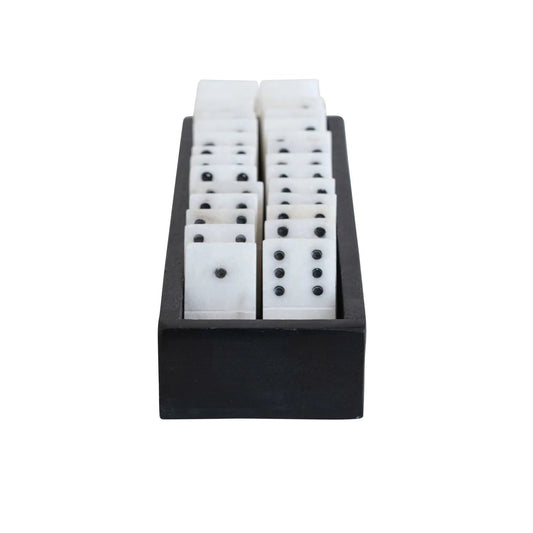 alabaster domino set - soapstone box by creative co-op