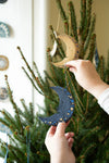 ornament - recycled paper board - crescent moon by east end press