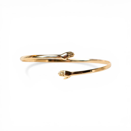 bracelet cuff - i wanna hold your hand - 24kgp by peter and june