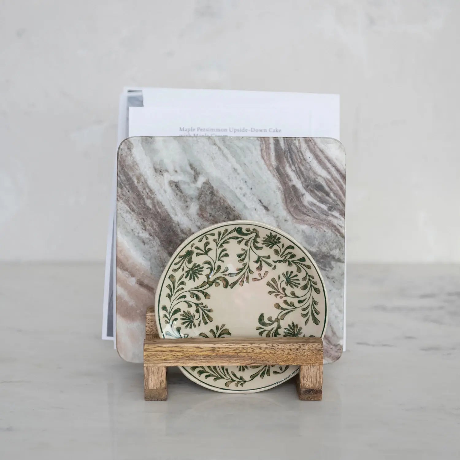 cutting board stand - mango wood by creative co-op